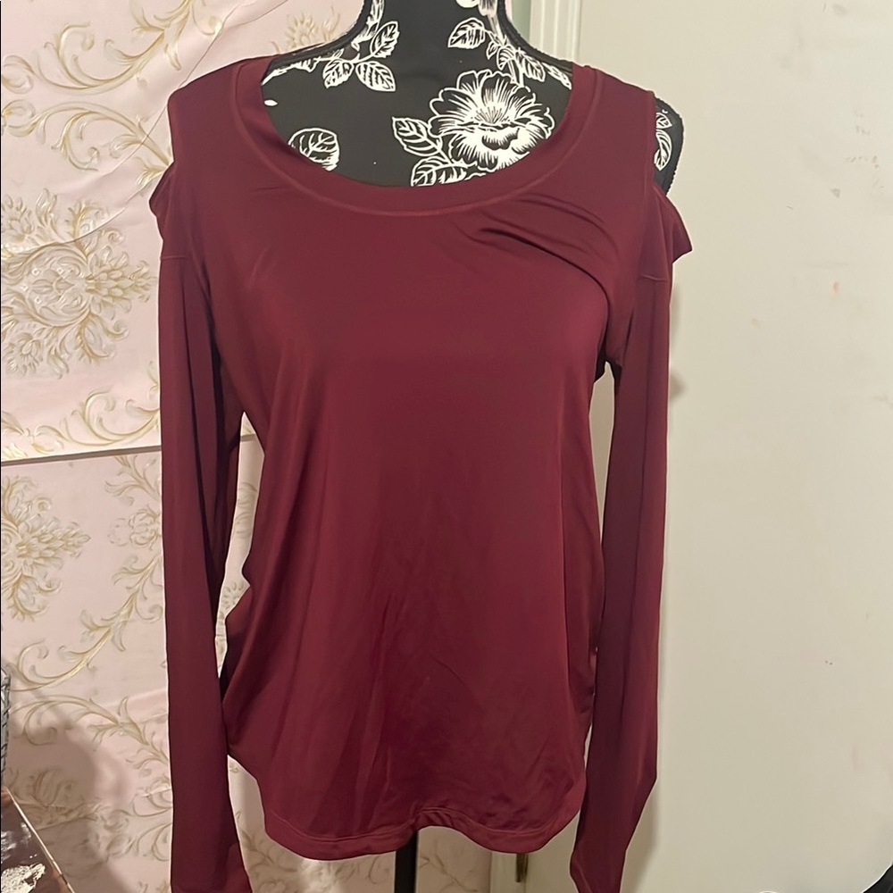 Calia Burgundy Long Sleeve Top